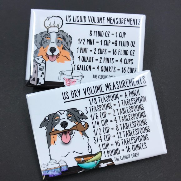 Australian Shepherd Dog Kitchen Measuring Magnets - Picture 3 of 7